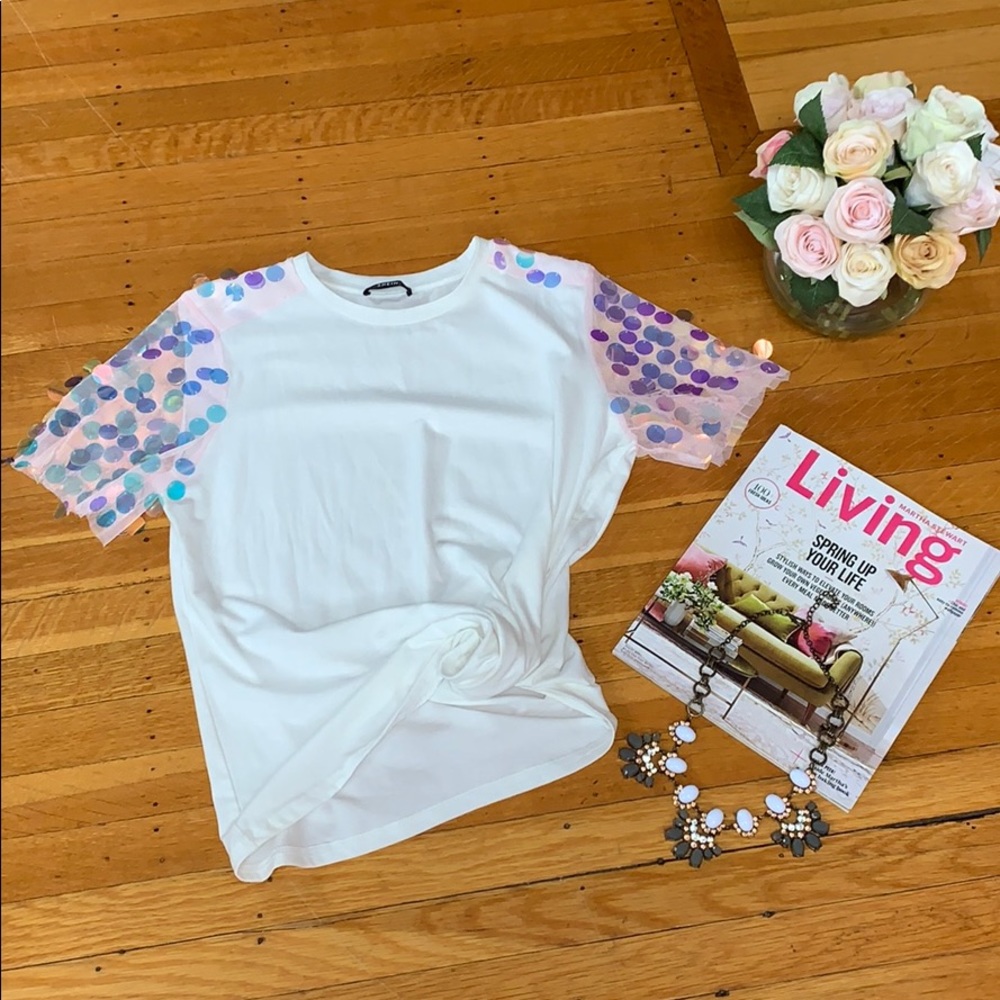 sequin sleeves shirt ‼️4/$25